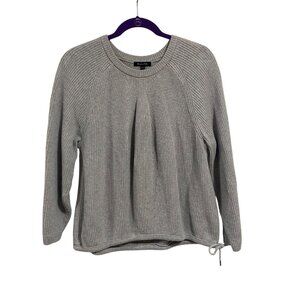 Massimo Dutti Gray Ribbed Cinch‎ Waist Sweater Women's Size M